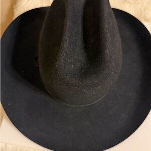 Vintage  American Hat Co Maxi Felt Sz 7 1/4 Black Western Wool Houston Tx